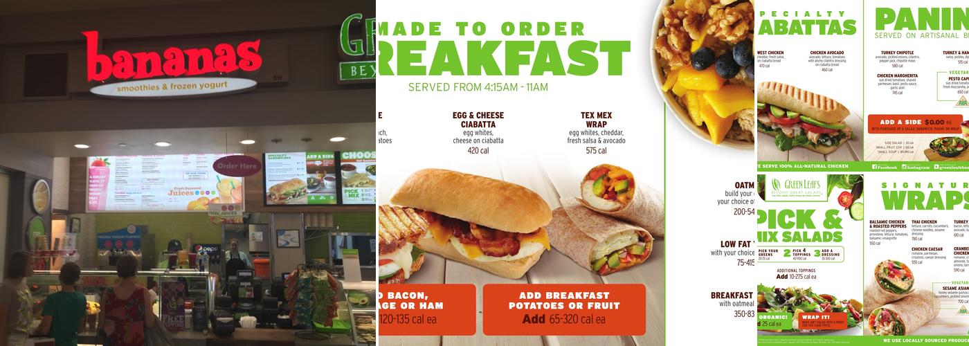 Green Leaf's & Bananas Menu