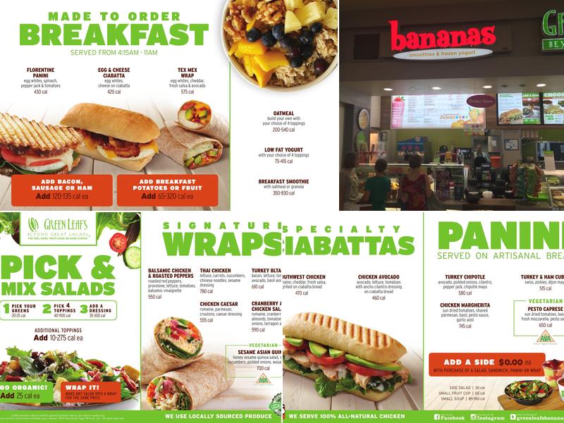 Green Leaf's & Bananas Menu