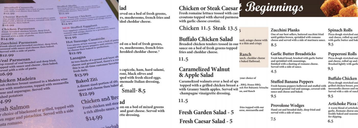 Monte Cello's - Warehouse Only Menu