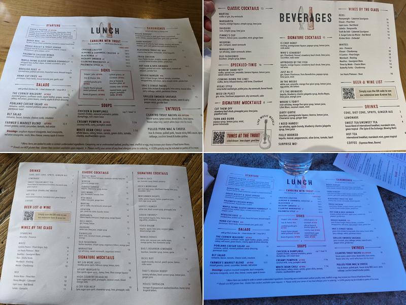 The Speckled Trout Restaurant and Bottle Shop Menu