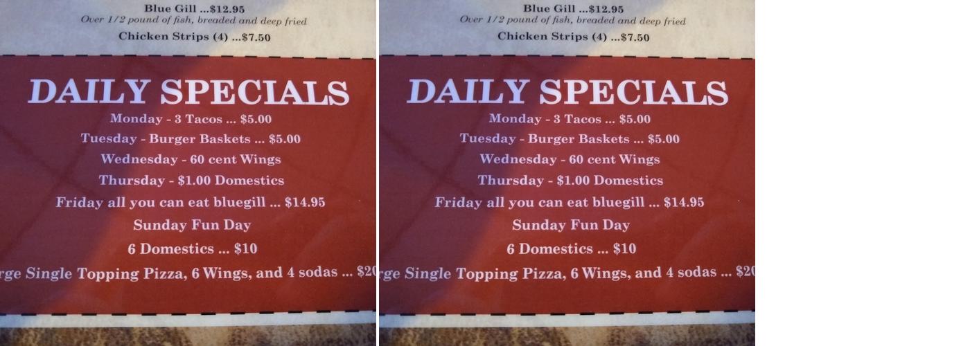 Riscky's Bar & Grill Menu