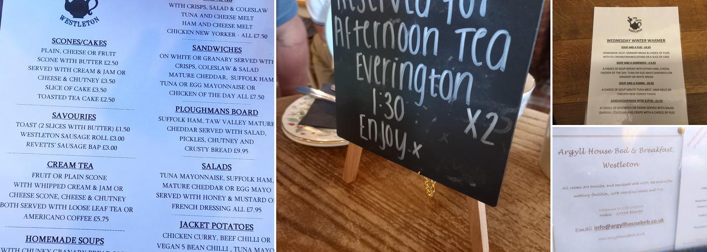 The Snug Tea Room Menu