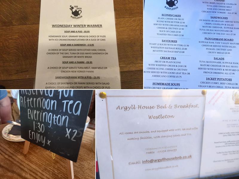 The Snug Tea Room Menu