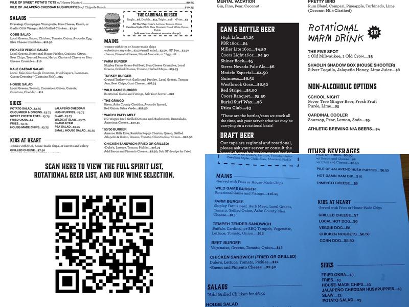 The Cardinal Menu