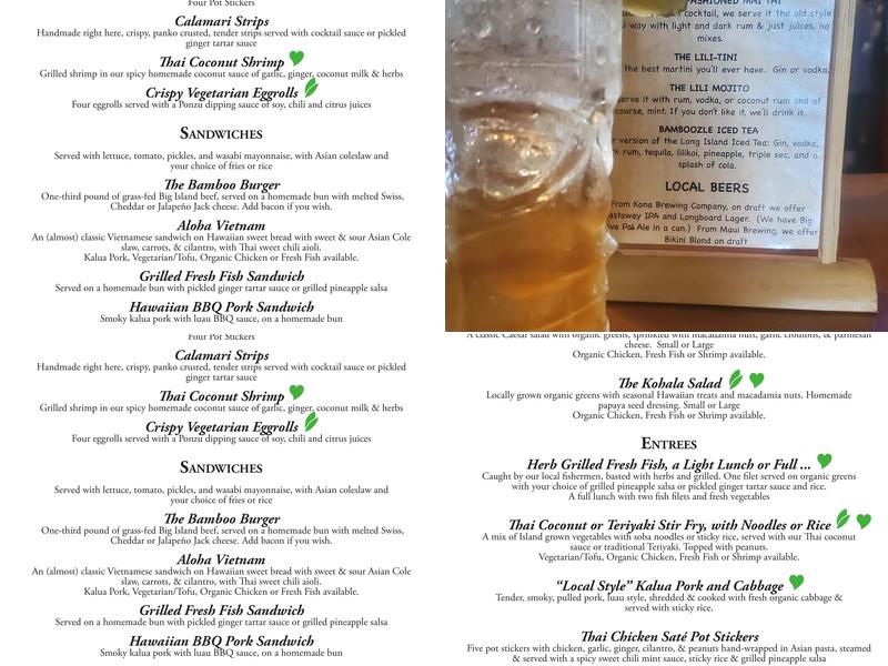 Bamboo Restaurant & Gallery Menu