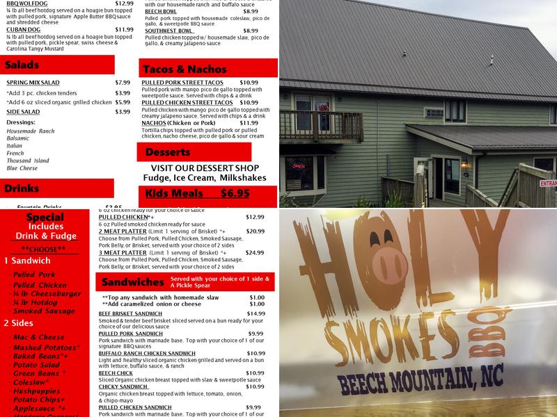 Holy Smokes BBQ Menu