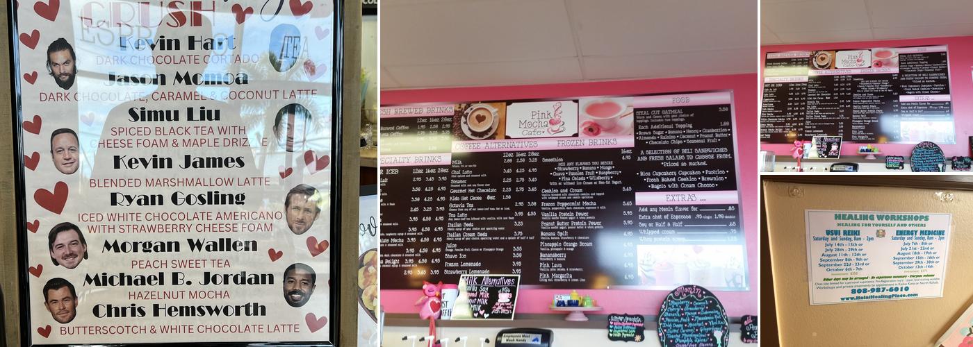 Pink Mocha Cafe Menu