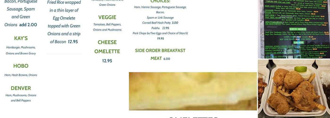 Pine Tree Cafe Menu