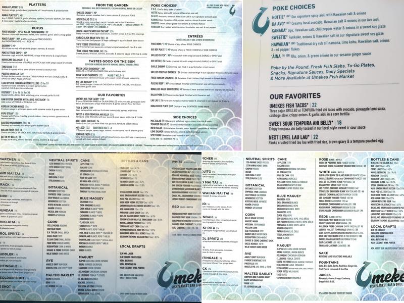 Umekes Fish Market Bar & Grill Menu