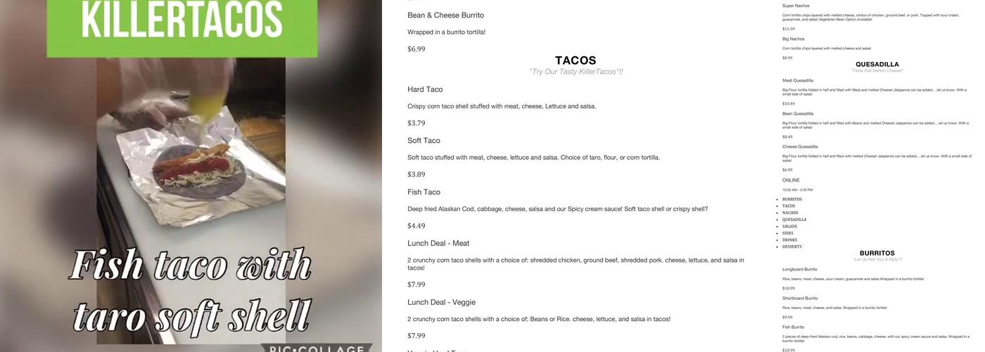 KillerTacos Menu