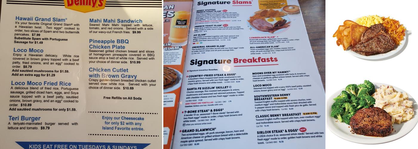 Denny's Restaurant Menu