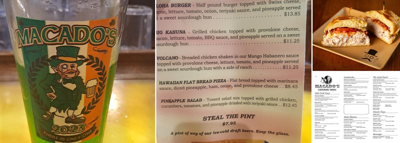 Macado's Menu