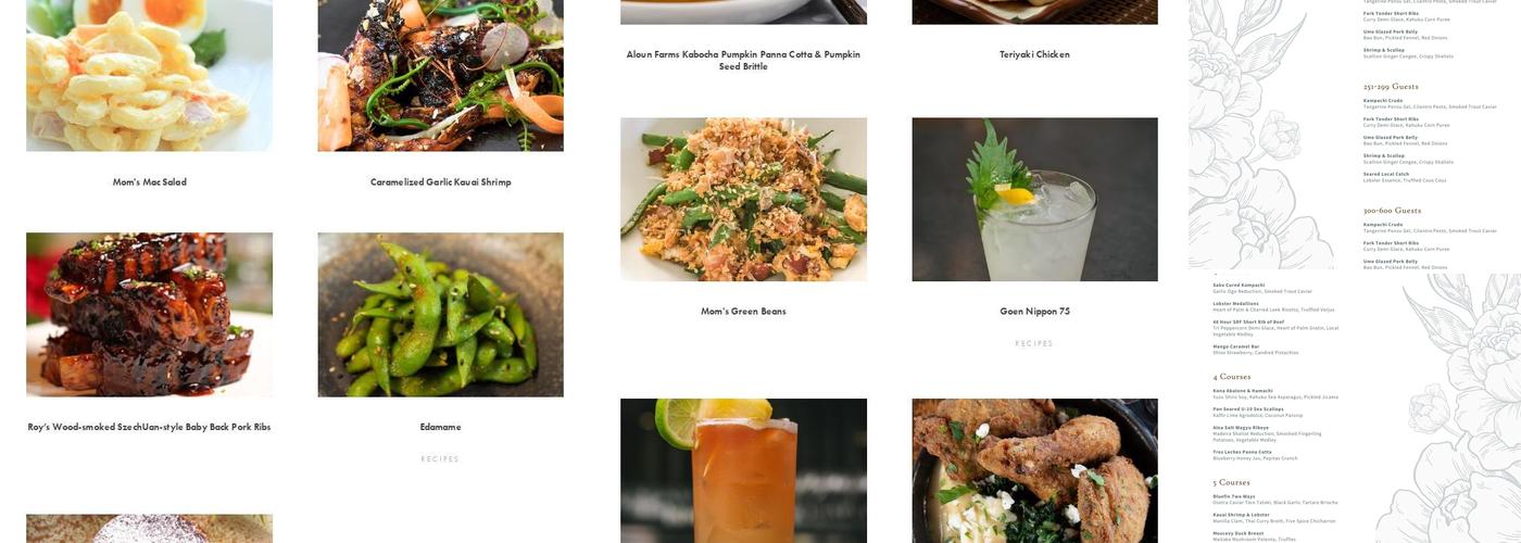 Roy's Waikoloa Bar & Grill Menu