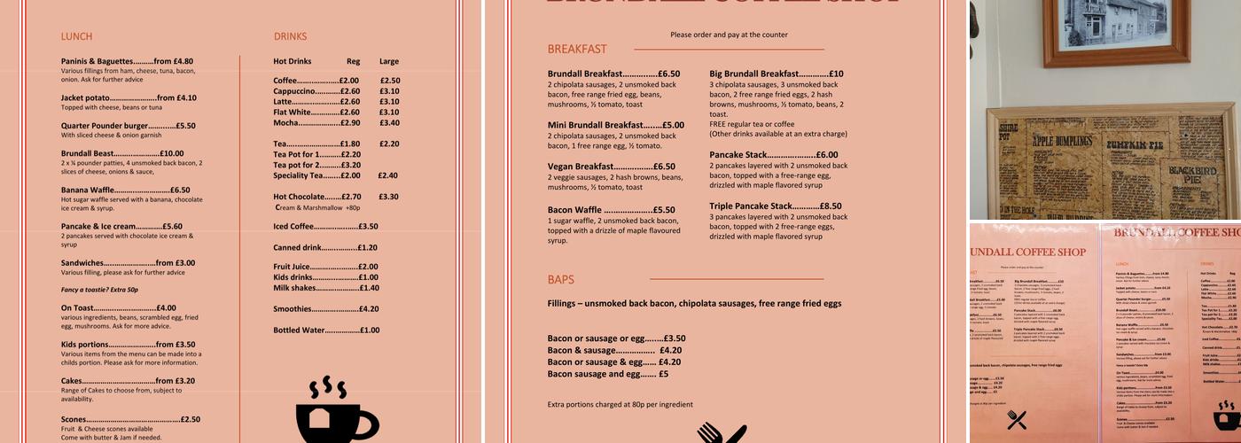 Brundall Coffee Shop Menu