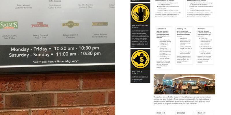 Central Dining Hall Menu