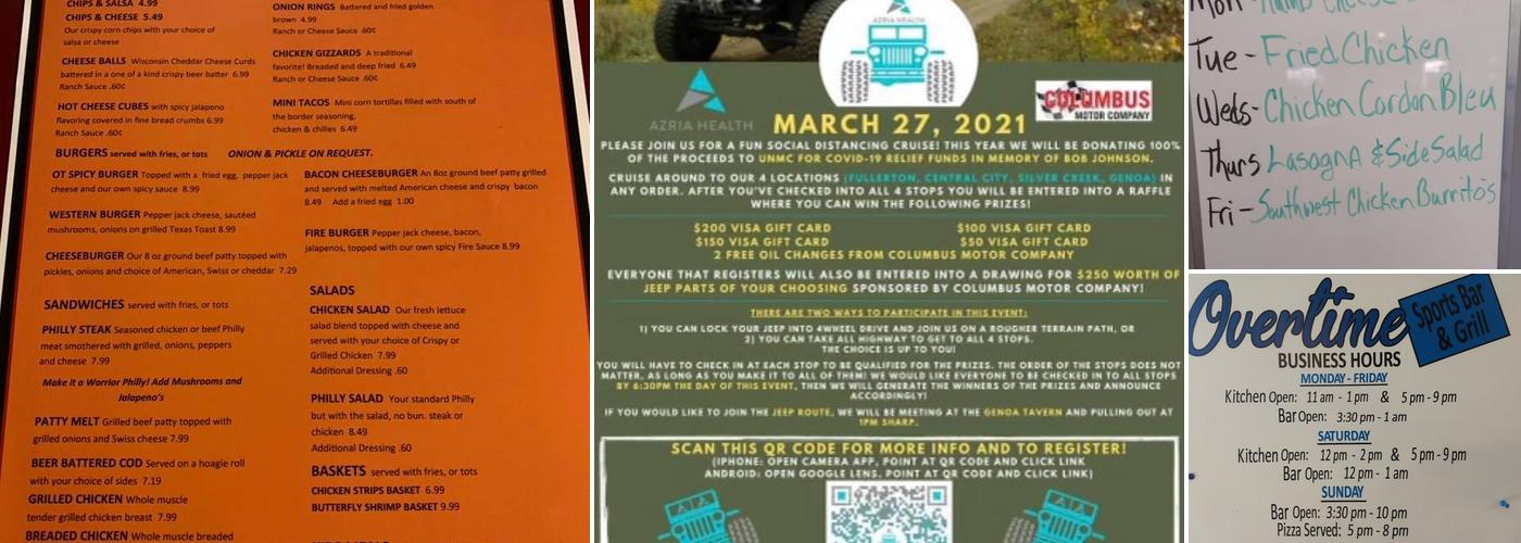 Overtime Bar & Grill Menu