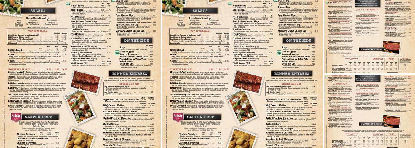 D'Agostino's Pizza and Pub Menu