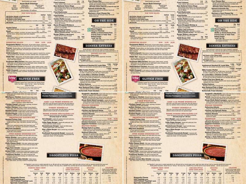 D'Agostino's Pizza and Pub Menu