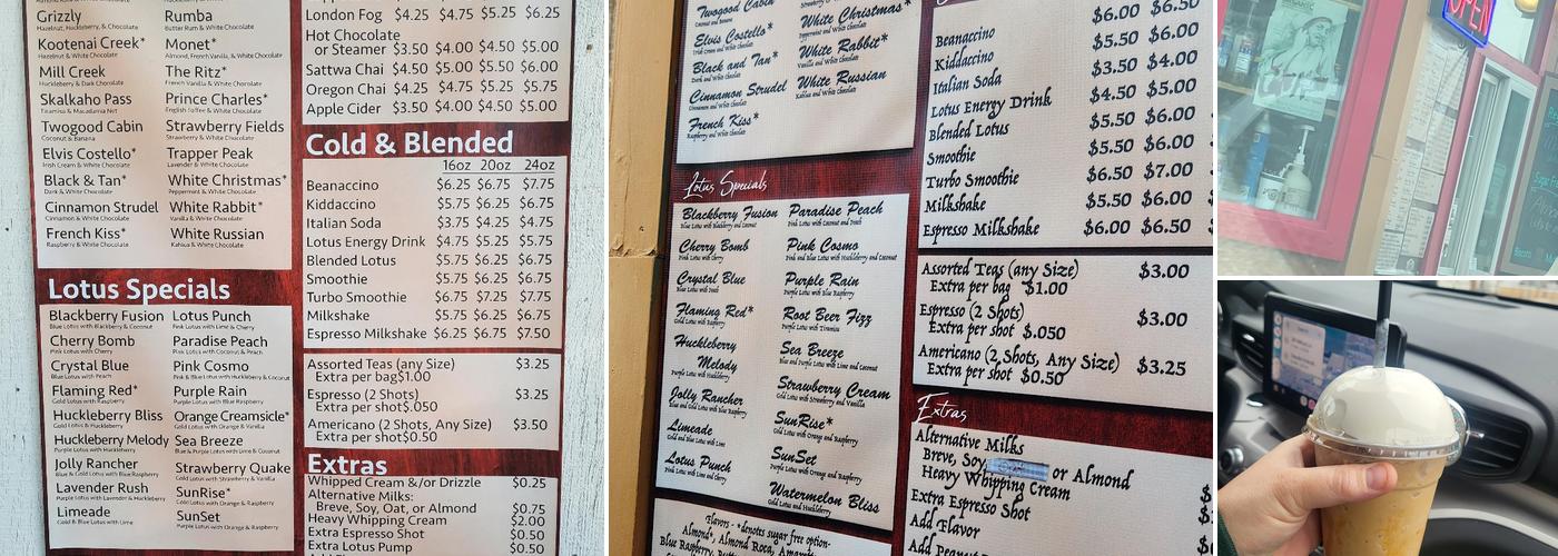 Bitterroot Beanery Menu