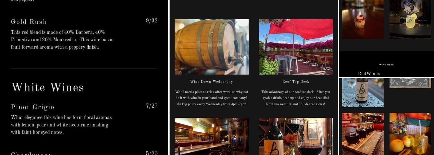 Blodgett Canyon Cellars Menu