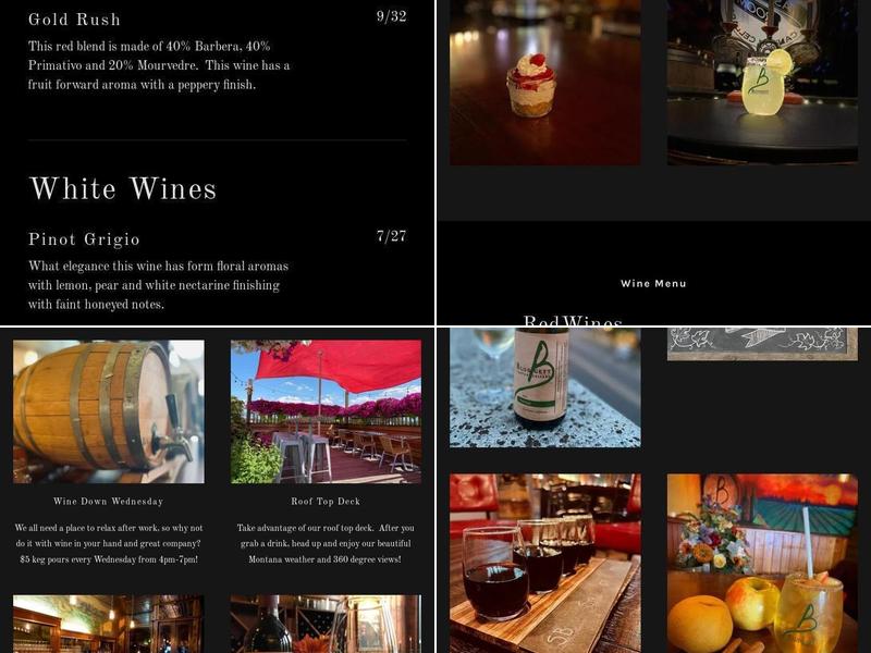 Blodgett Canyon Cellars Menu
