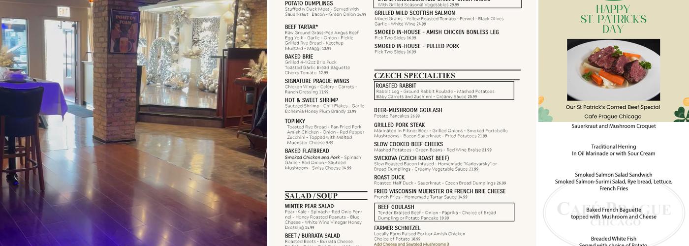 Cafe Prague Menu