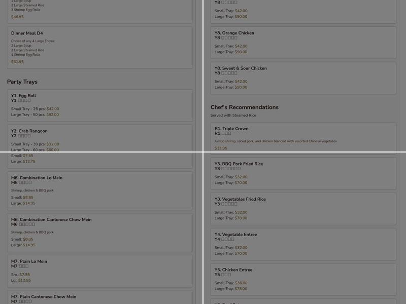 Chinese Kitchen Menu