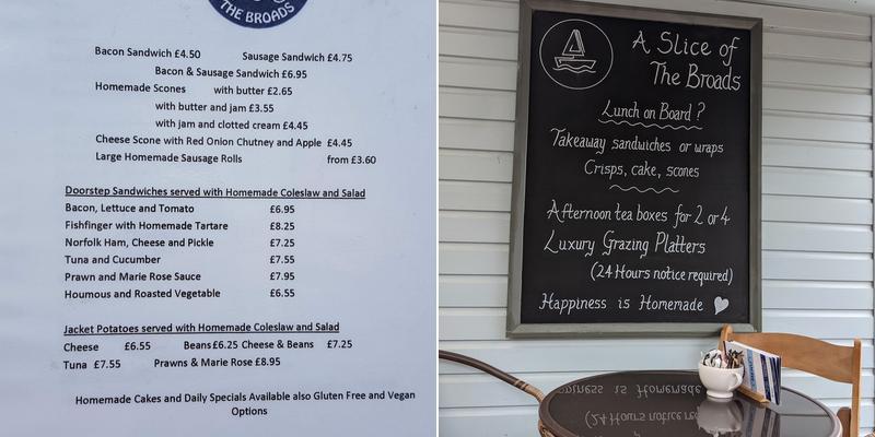 A slice of the broads Menu