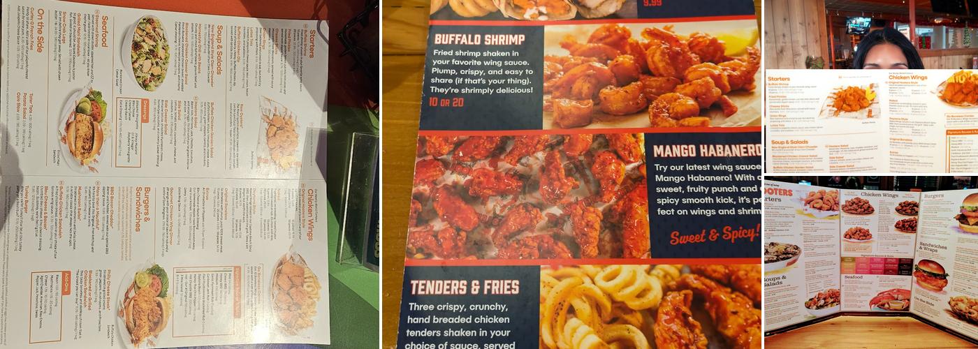 Hooters Menu
