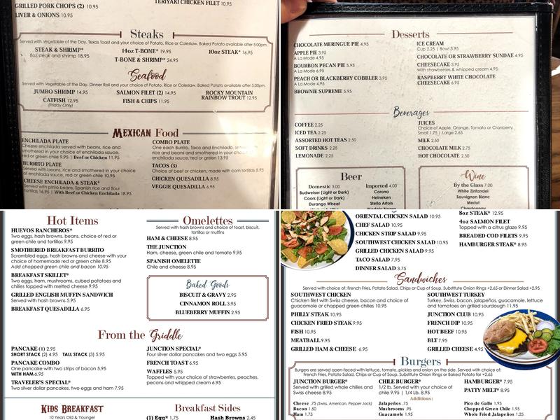 Junction Restaurant Menu