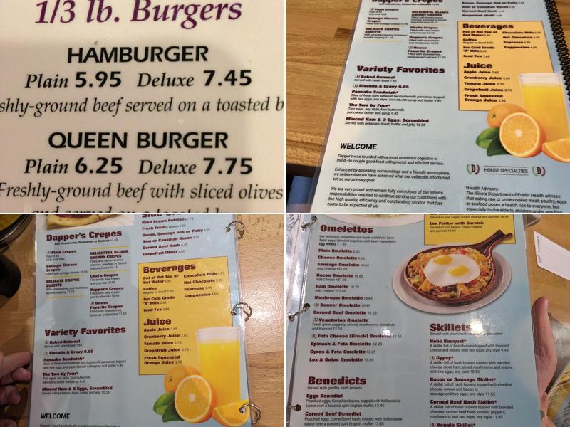 Dapper's West Family Restaurant Menu