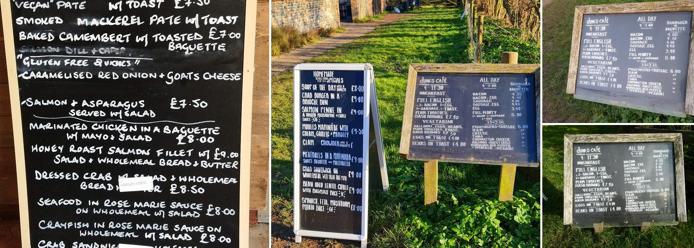Dunes Cafe Waxham Barn Menu