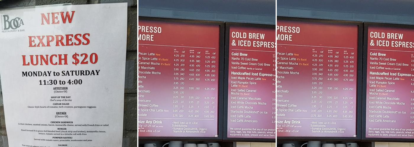 Starbucks Menu