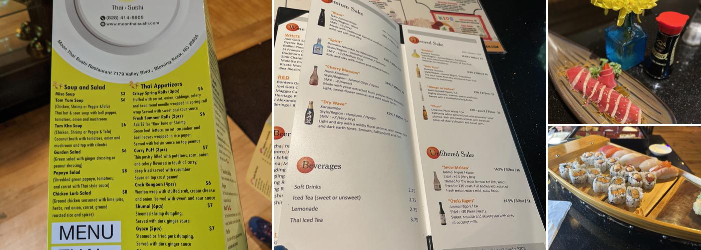 Thai Moon@ Blowing Rock Menu