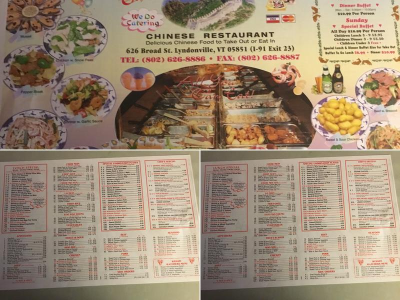 Lyndon Buffet Menu