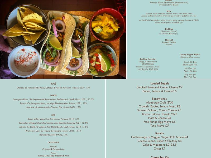 The Chocolate Teapot Menu