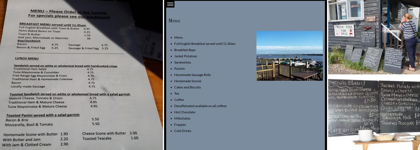 Riverside Tearoom Menu