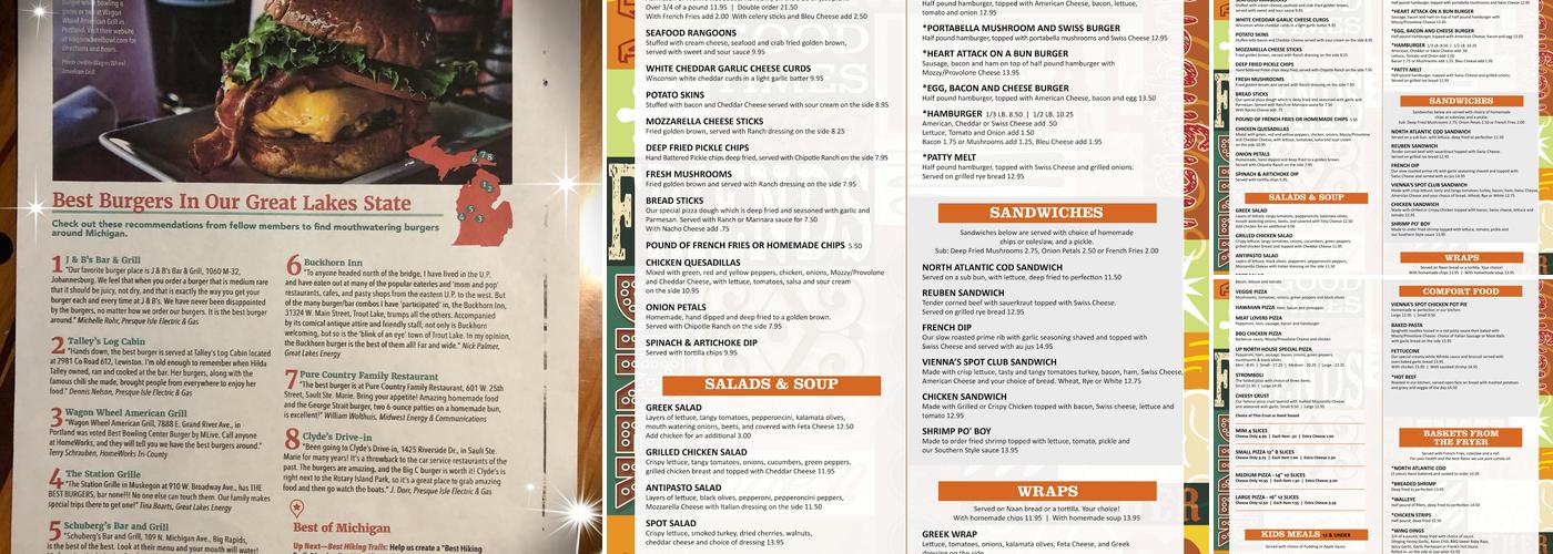 Vienna's Spot Bar & Grill Menu