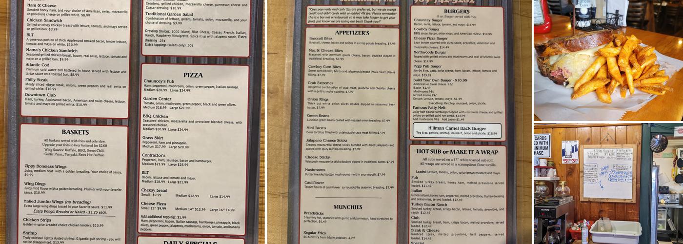 Chauncey's Pub Menu