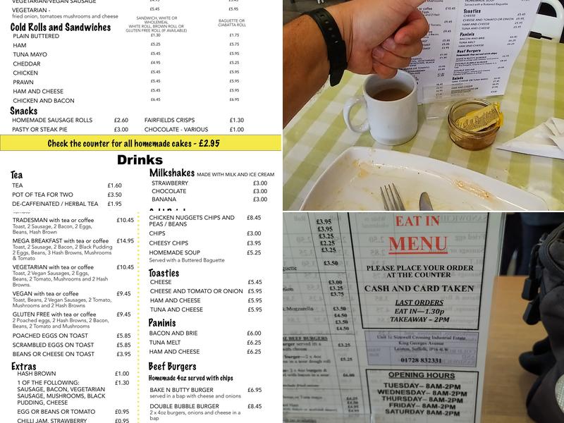 Bake 'N' Butty Cafe Menu