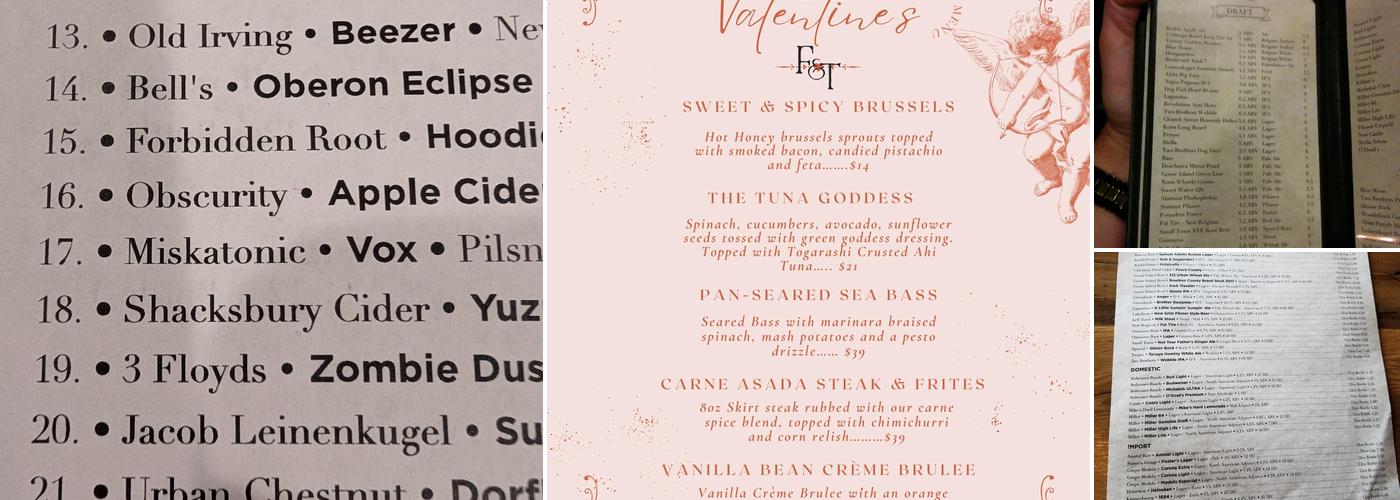 Fox & Turtle Menu