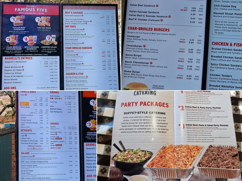 Portillo's & Barnelli's Glendale Heights Menu