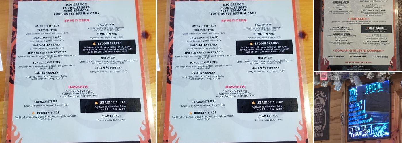 Mio Saloon Menu