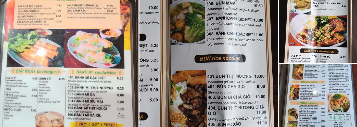 Pho Ha Menu