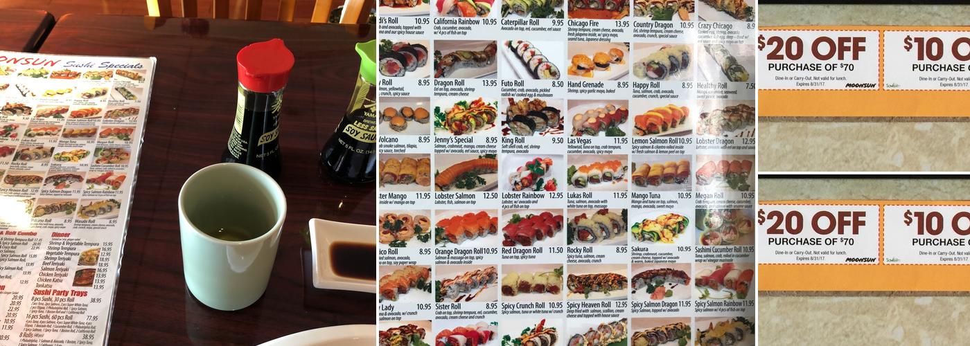 Moonsun Sushi Menu