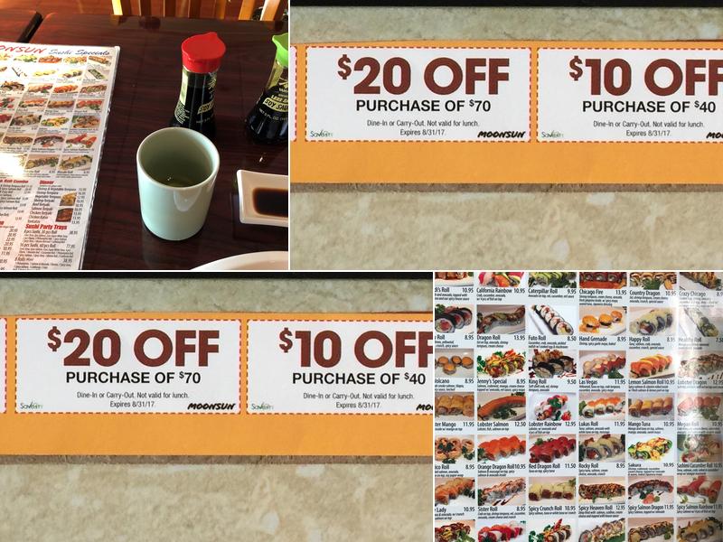 Moonsun Sushi Menu
