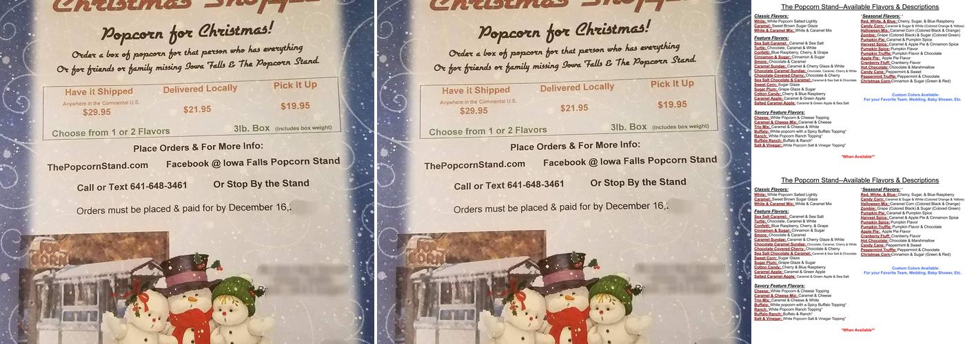 The Popcorn Stand Menu