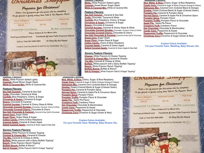 The Popcorn Stand Menu