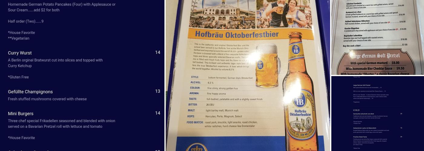 Schnitzel Platz Menu