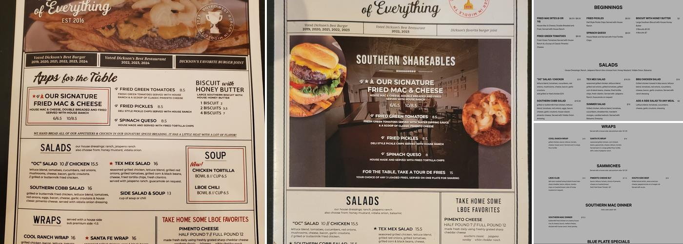 Little Bite Of Everything Menu